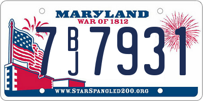 MD license plate 7BJ7931