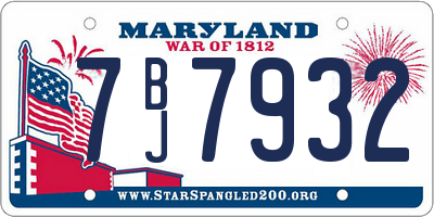 MD license plate 7BJ7932