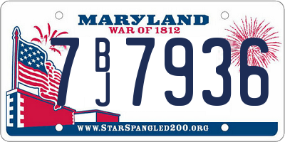 MD license plate 7BJ7936