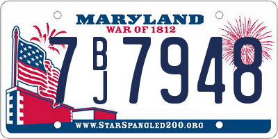 MD license plate 7BJ7948