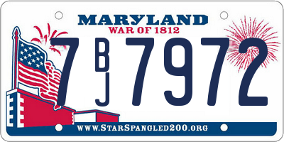 MD license plate 7BJ7972