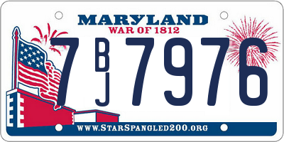 MD license plate 7BJ7976