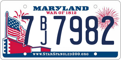 MD license plate 7BJ7982