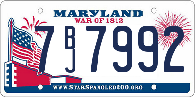 MD license plate 7BJ7992