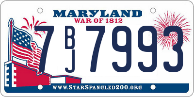 MD license plate 7BJ7993