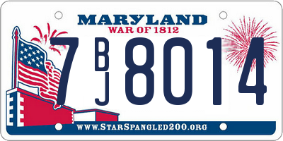 MD license plate 7BJ8014
