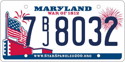 MD license plate 7BJ8032