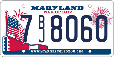 MD license plate 7BJ8060