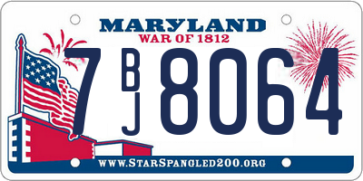 MD license plate 7BJ8064