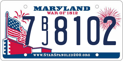 MD license plate 7BJ8102