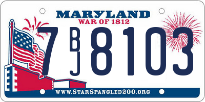 MD license plate 7BJ8103