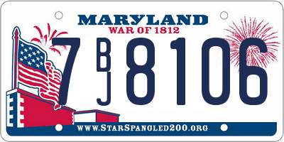 MD license plate 7BJ8106