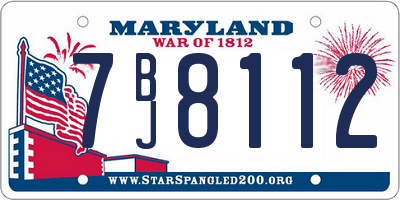 MD license plate 7BJ8112