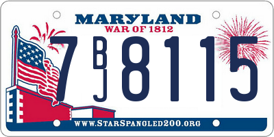 MD license plate 7BJ8115