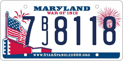 MD license plate 7BJ8118