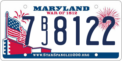 MD license plate 7BJ8122