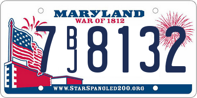 MD license plate 7BJ8132