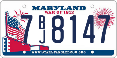 MD license plate 7BJ8147