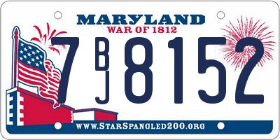MD license plate 7BJ8152