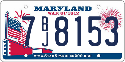 MD license plate 7BJ8153