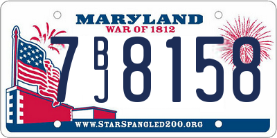 MD license plate 7BJ8158