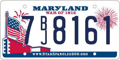 MD license plate 7BJ8161