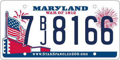 MD license plate 7BJ8166