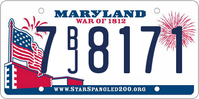 MD license plate 7BJ8171