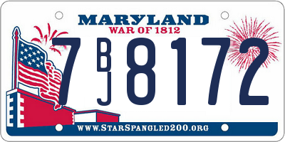 MD license plate 7BJ8172