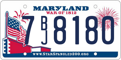 MD license plate 7BJ8180