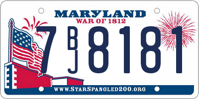 MD license plate 7BJ8181