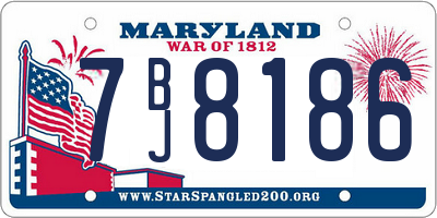 MD license plate 7BJ8186