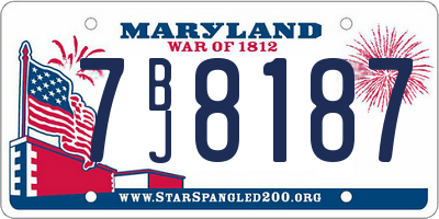 MD license plate 7BJ8187