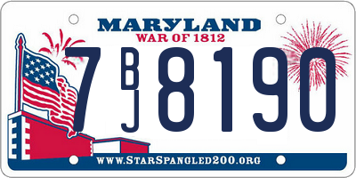 MD license plate 7BJ8190