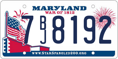 MD license plate 7BJ8192