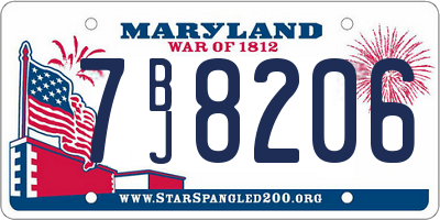 MD license plate 7BJ8206