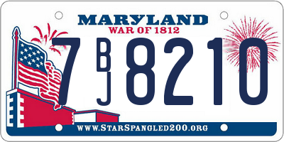 MD license plate 7BJ8210