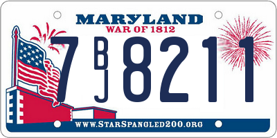 MD license plate 7BJ8211