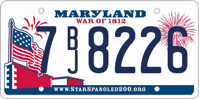 MD license plate 7BJ8226