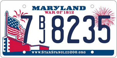 MD license plate 7BJ8235