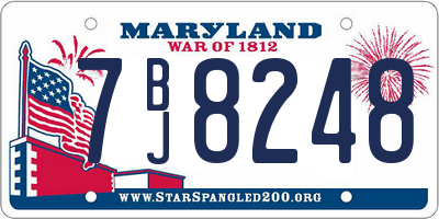 MD license plate 7BJ8248