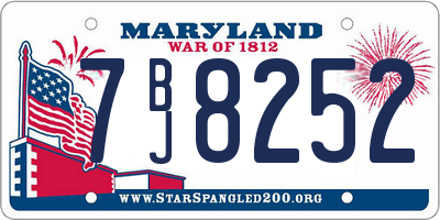 MD license plate 7BJ8252