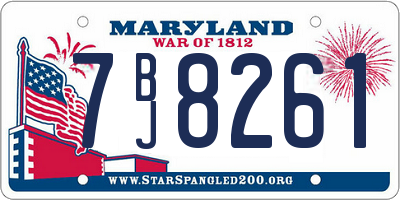 MD license plate 7BJ8261