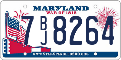 MD license plate 7BJ8264