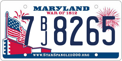 MD license plate 7BJ8265