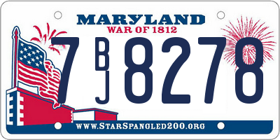 MD license plate 7BJ8278