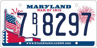 MD license plate 7BJ8297
