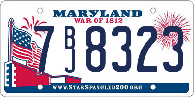 MD license plate 7BJ8323