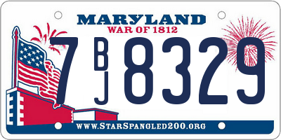 MD license plate 7BJ8329