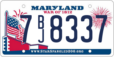 MD license plate 7BJ8337